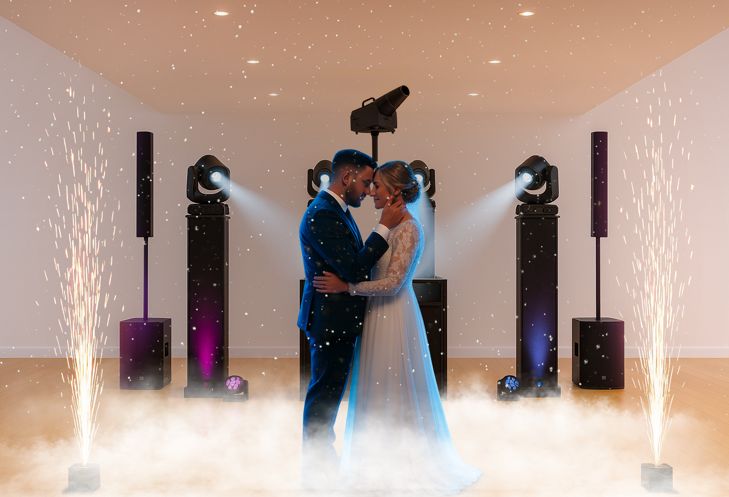 Jets + fumée + neige